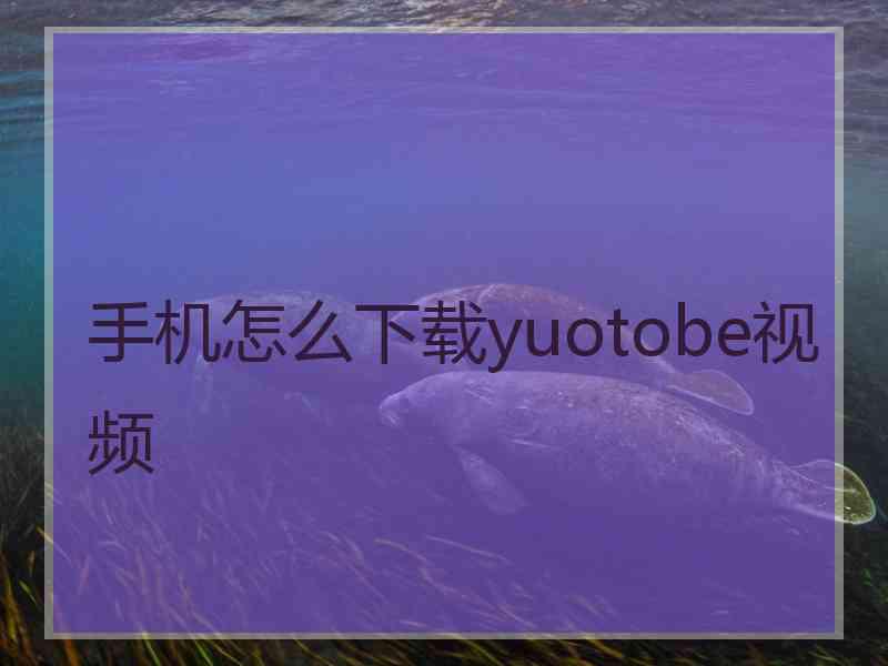 手机怎么下载yuotobe视频
