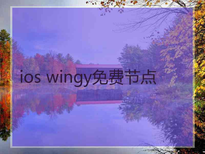 ios wingy免费节点
