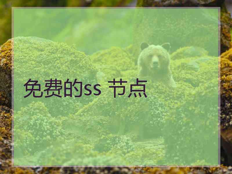 免费的ss 节点