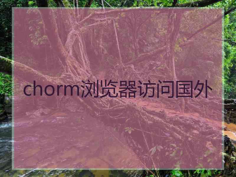 chorm浏览器访问国外